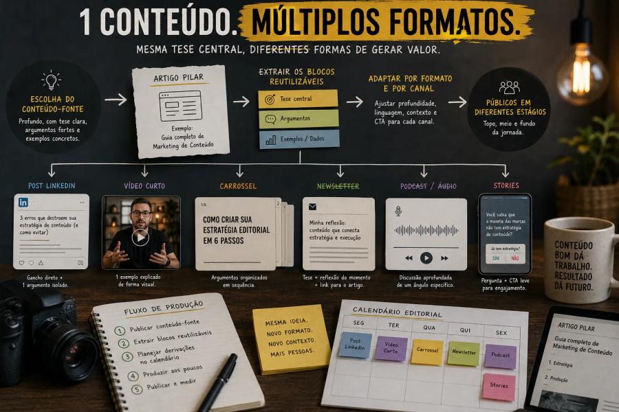 Reaproveitamento de conteúdo: um método para multiplicar formatos sem multiplicar trabalho