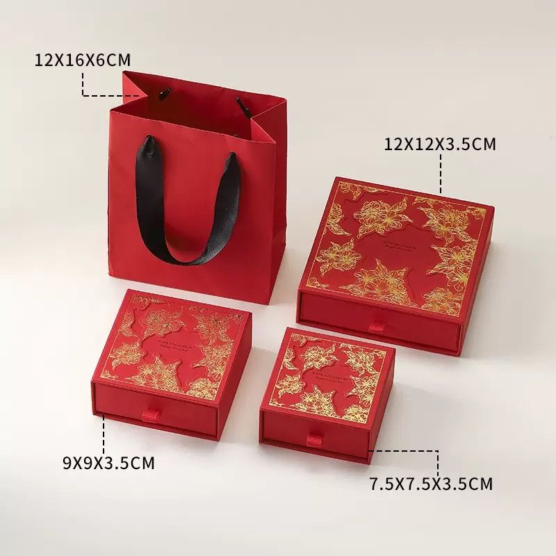 Hollow-out Jewellery Green Gift Box Golden Gift Box Drawer Box 2