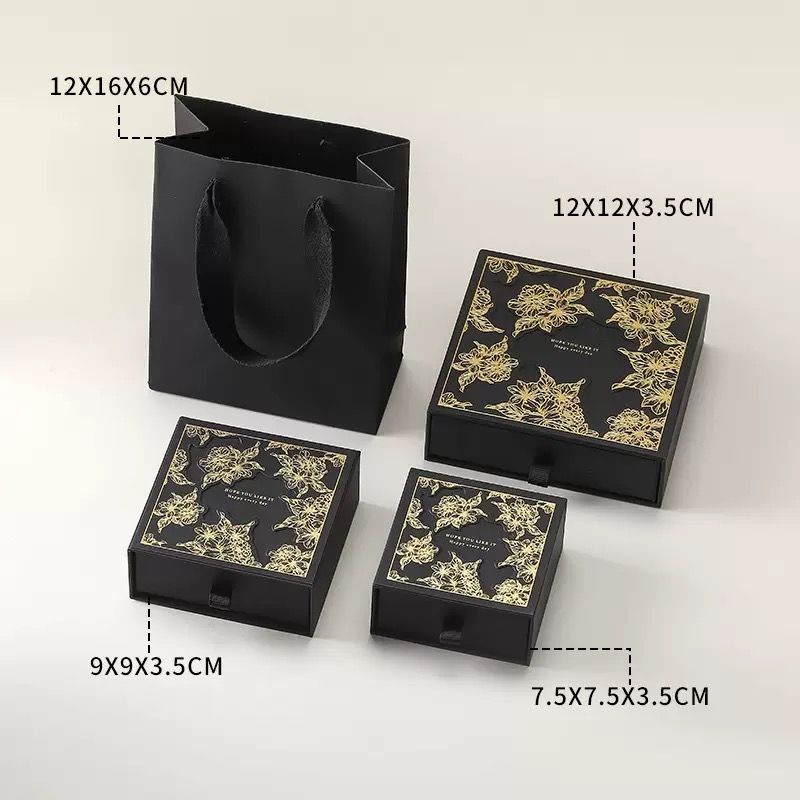Hollow-out Jewellery Green Gift Box Golden Gift Box Drawer Box 5