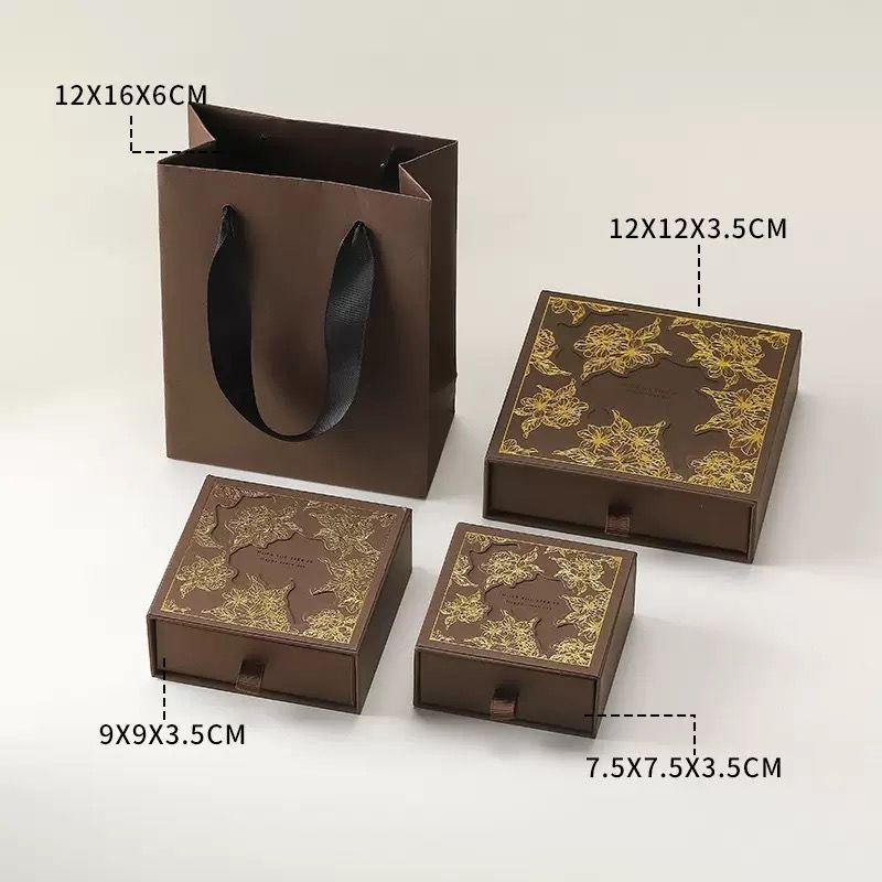Hollow-out Jewellery Green Gift Box Golden Gift Box Drawer Box 4