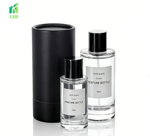 Black Round Perfume Box with Free Logo Printing