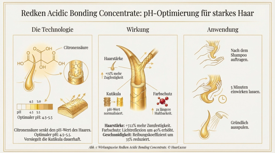 Redken Acidic Bonding Concentrate Inhaltsstoffe und Citric Acid+ Technologie Infografik