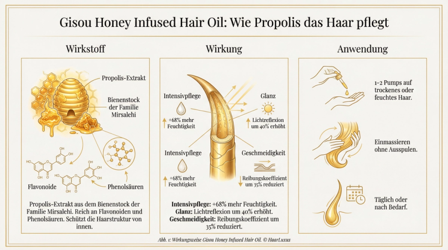 Gisou Honey Infused Hair Oil im Test 2026: Lohnt sich das Kult-Haaröl? – Infografik