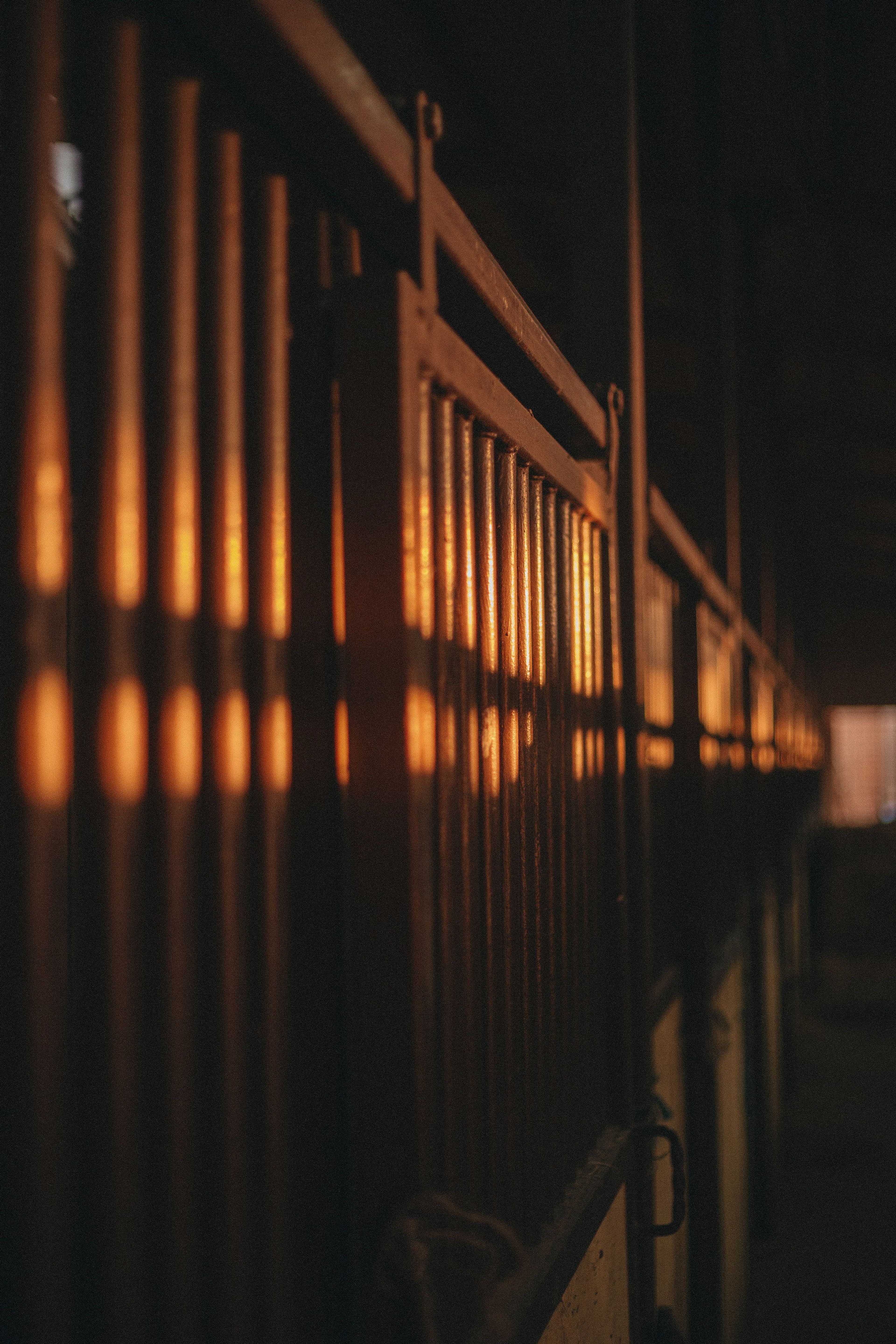 Light falling through stable bars