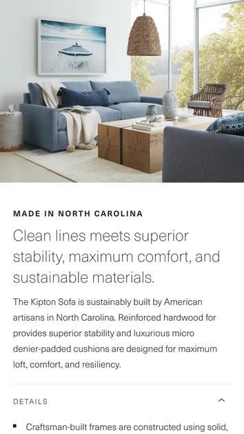 Mobile screenshot of Arhaus' About section