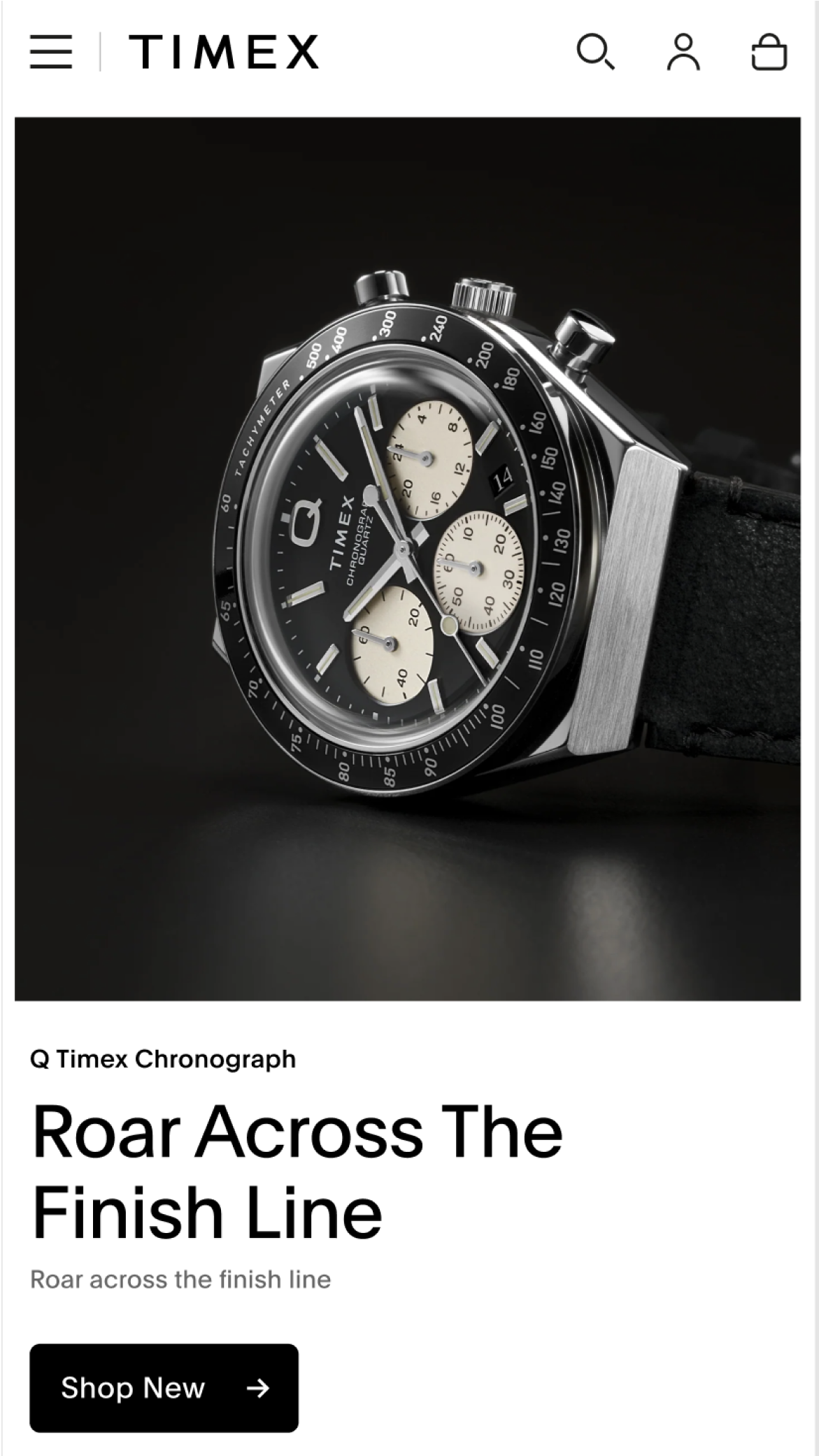 Mobile screenshot of a collection feature for the Q Timex Chronograph