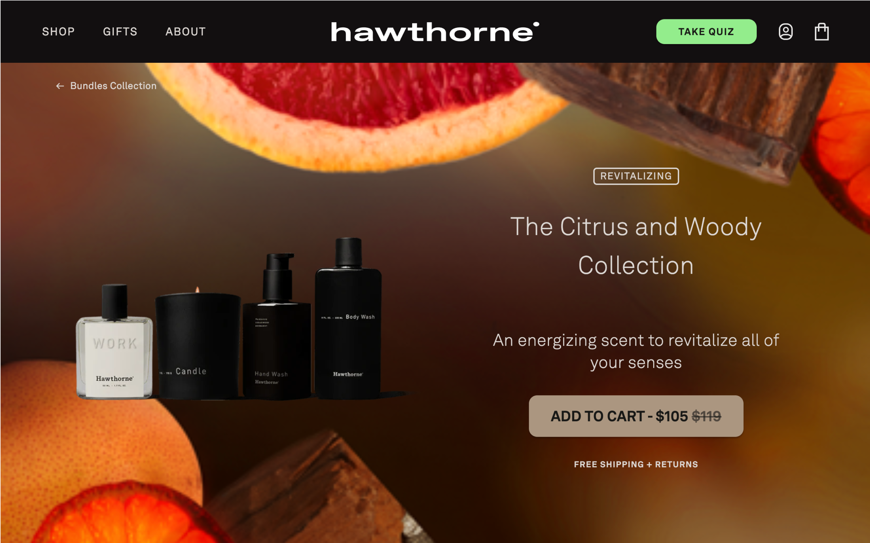 Desktop screenshot of Hawthorne's Citrus and Woody Collection bundle