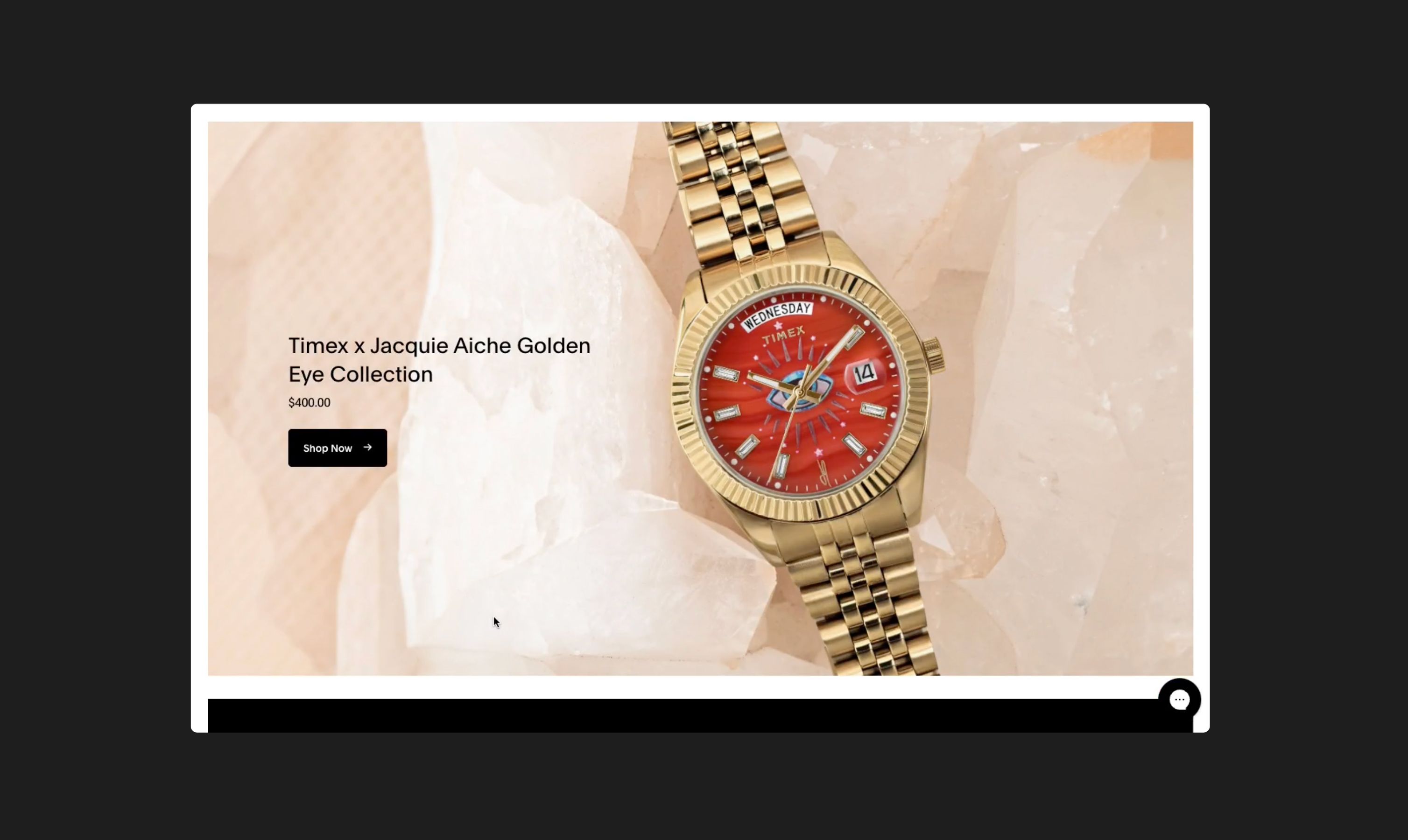 Desktop screenshot of Timex's homepage