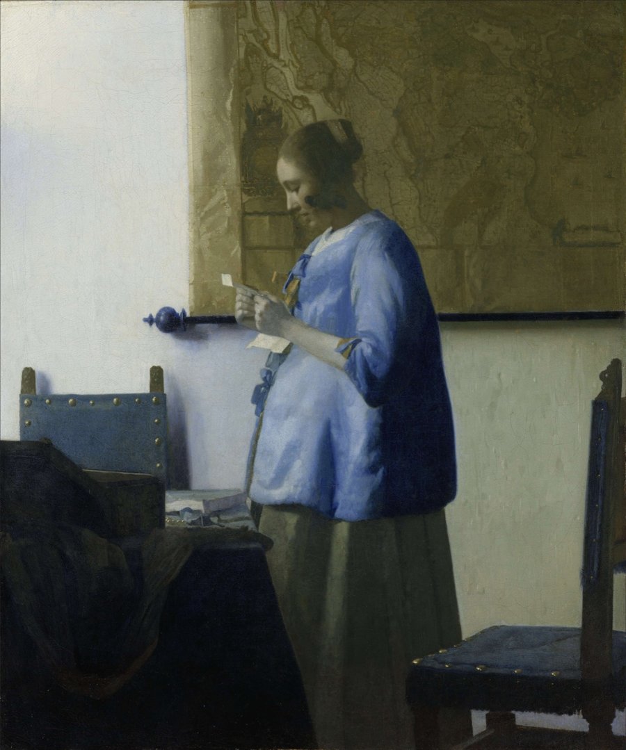 Mujer leyendo una carta, de Johannes Vermeer