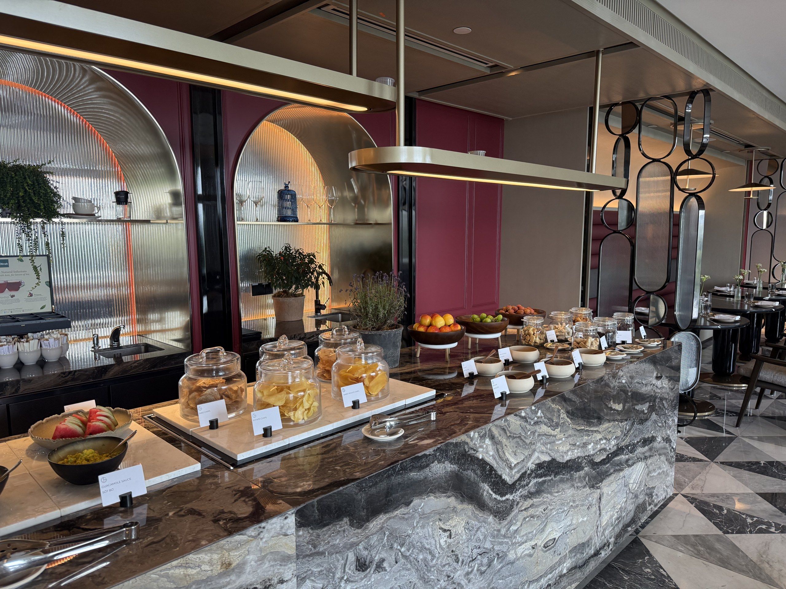 The pastry counter in the lounge