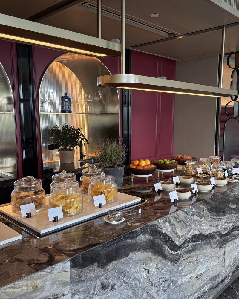 The pastry counter in the lounge