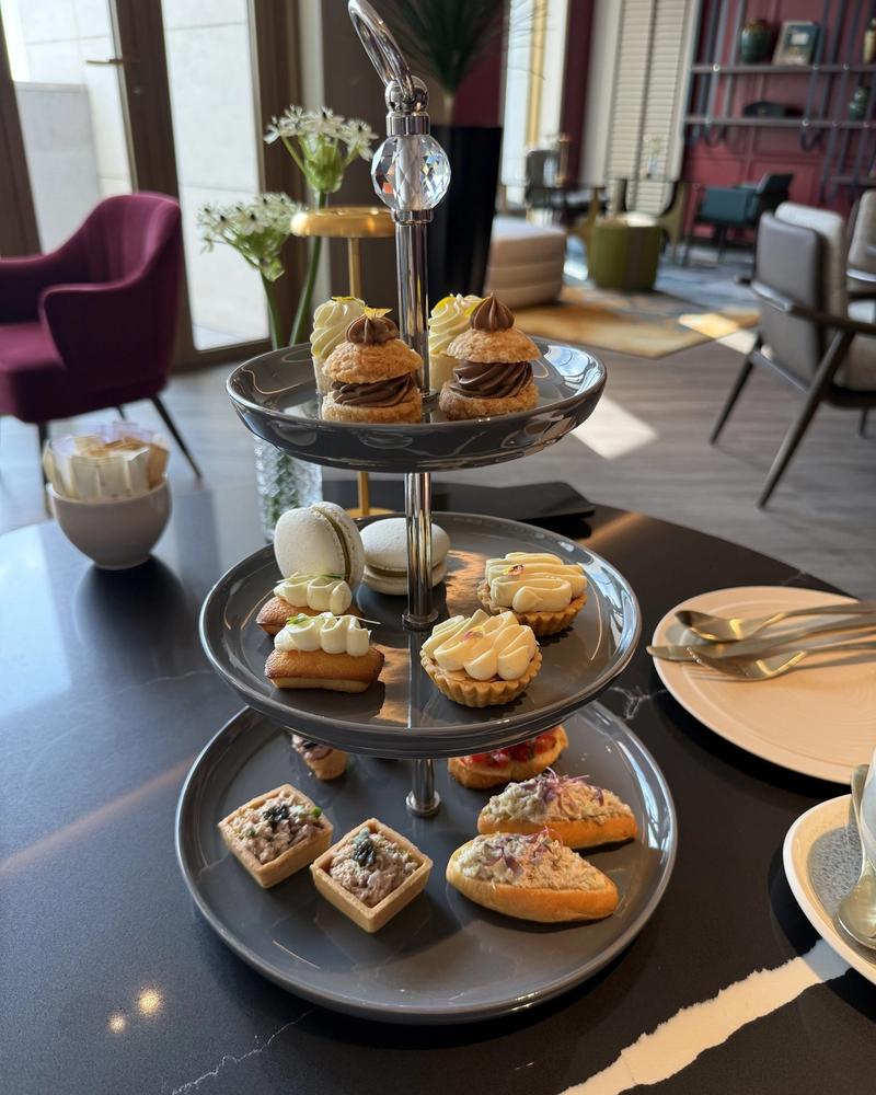 Afternoon tea tier with pastries
