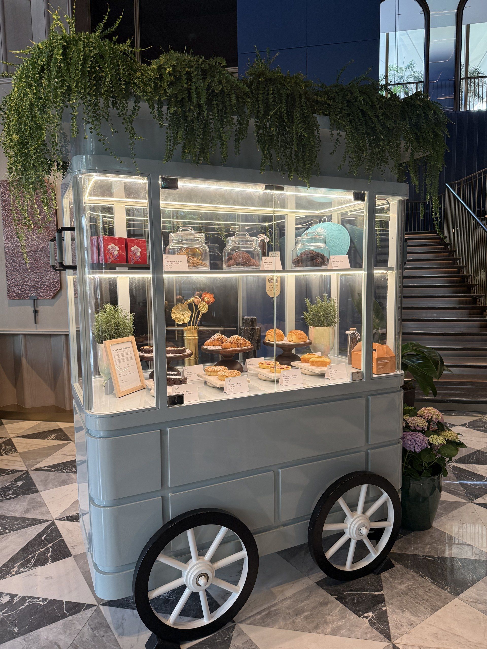 The dessert cart at the lounge