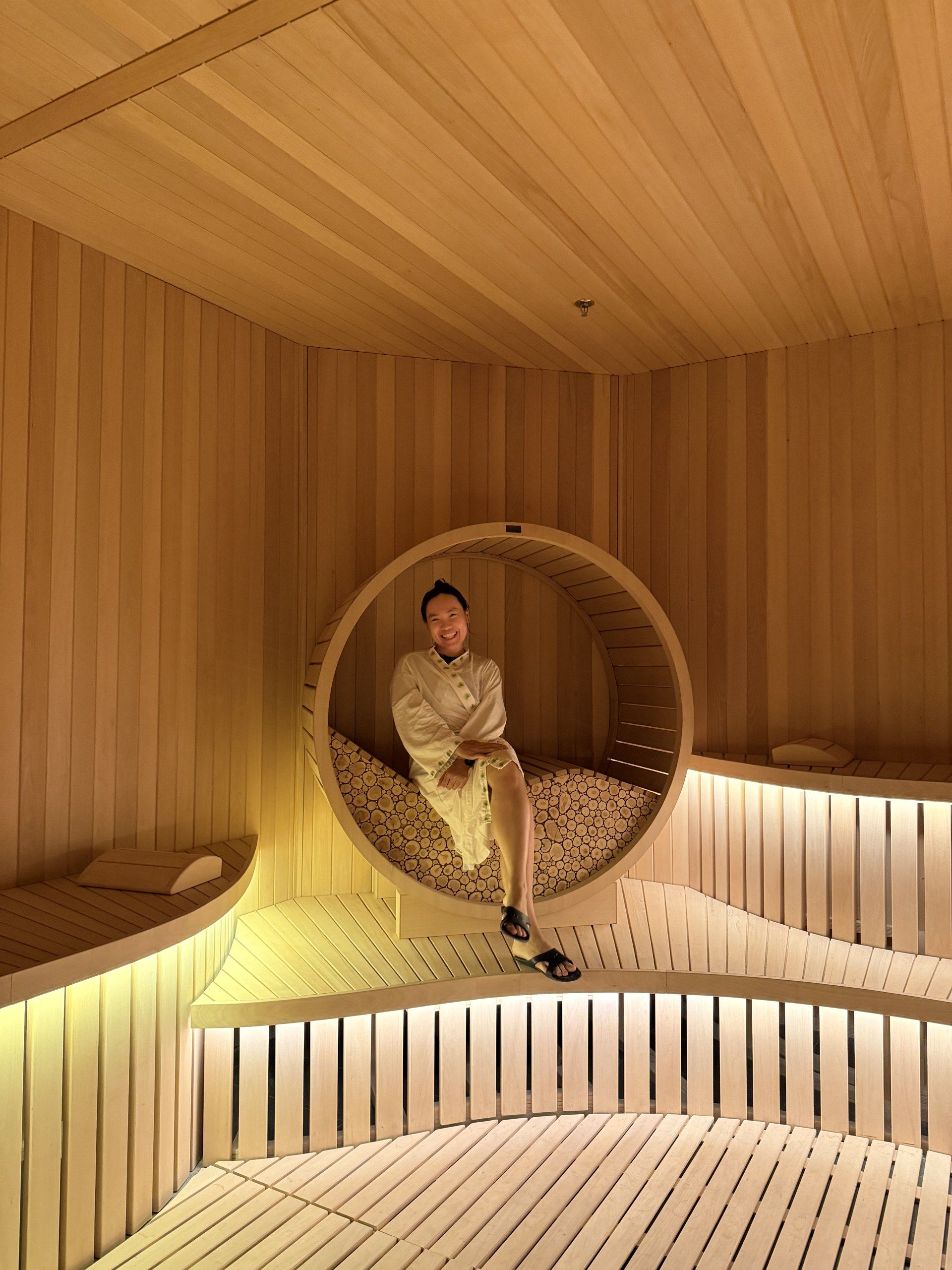 The wooden sauna