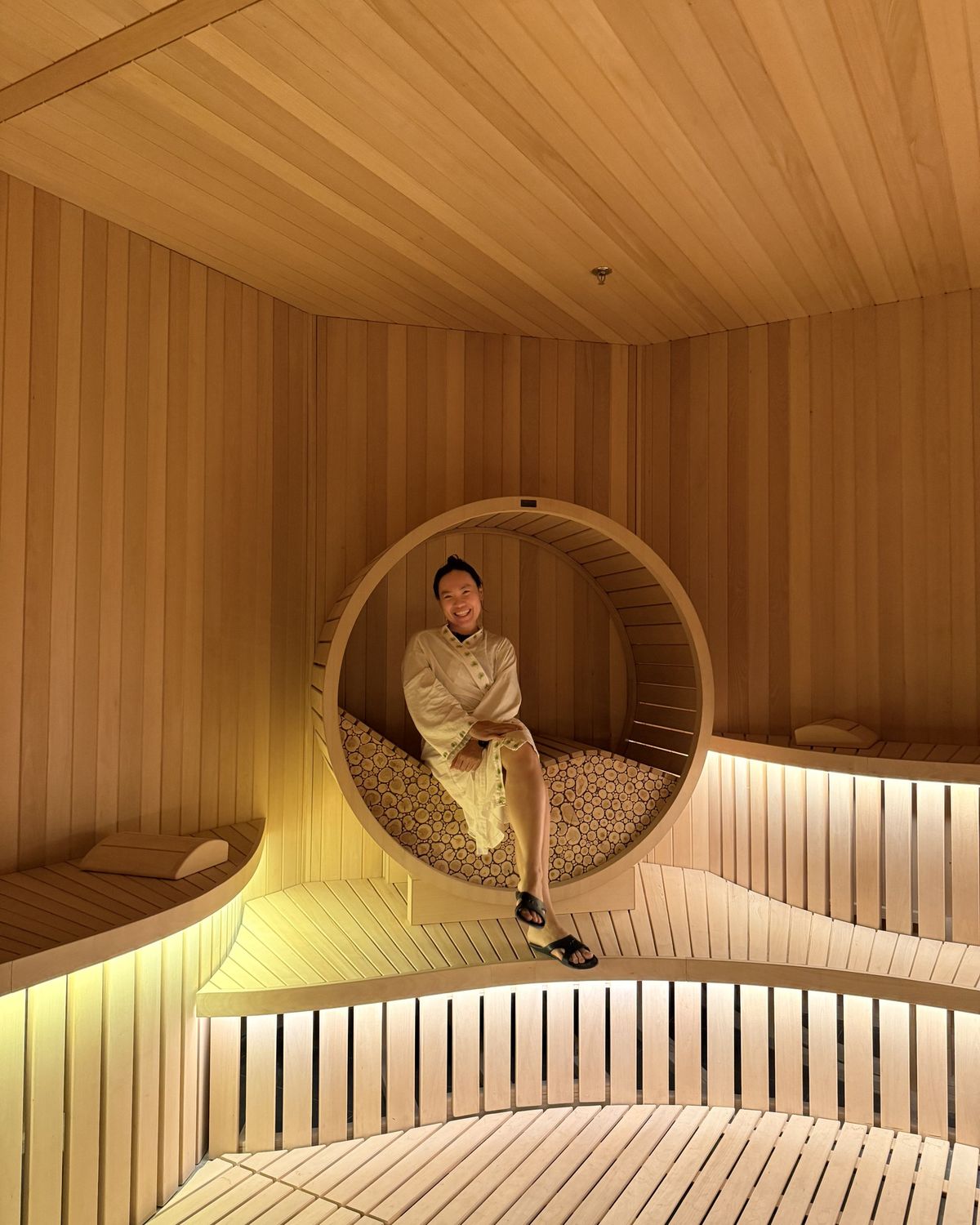 The wooden sauna