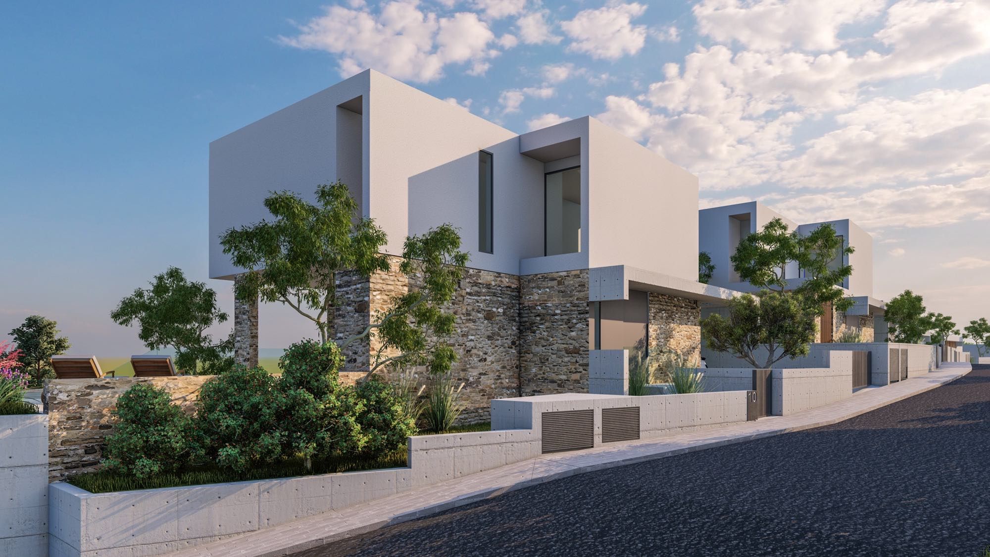 Modern luxury villa with sea and city views in Paphos