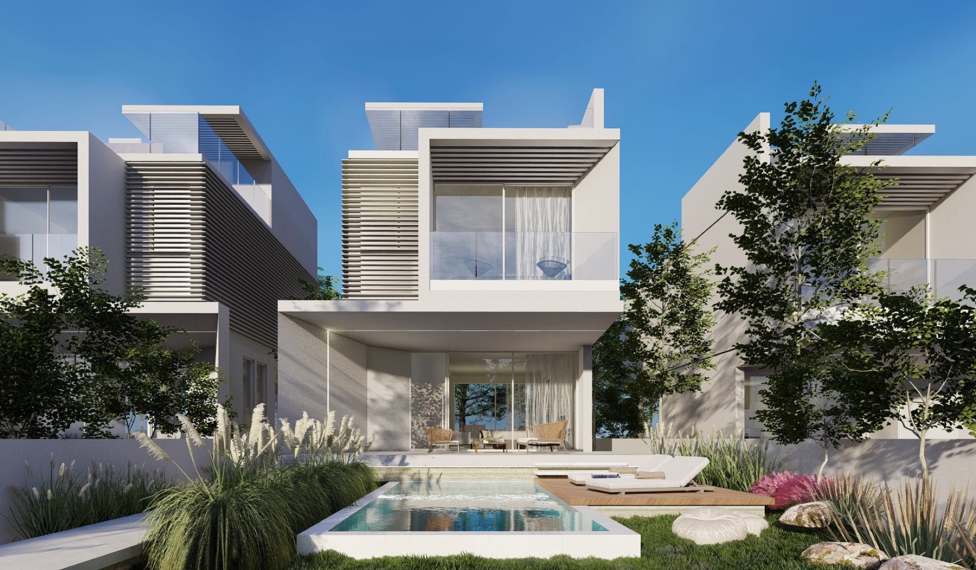Exclusive real estate development with elegant two-story homes in Cyprus