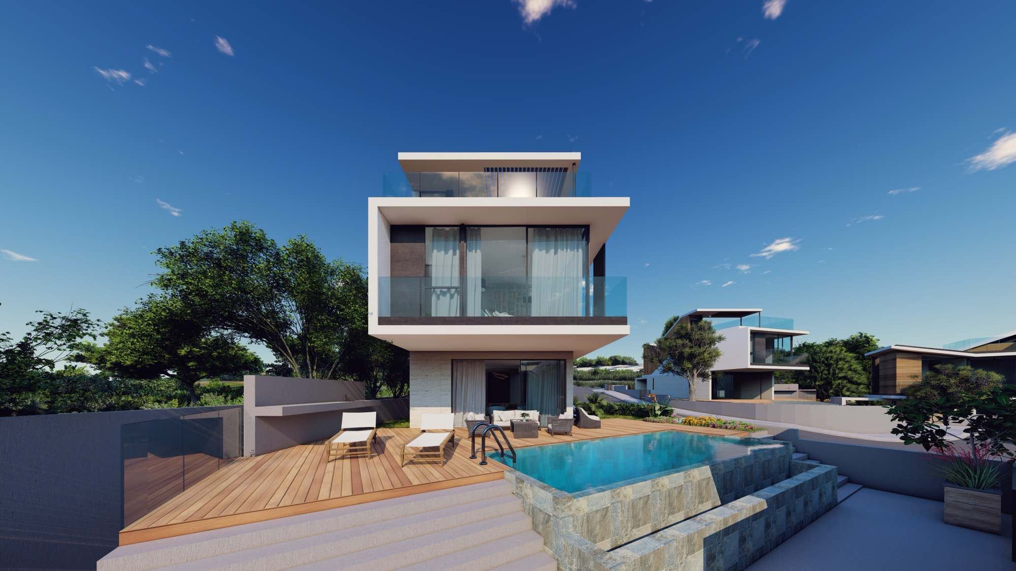 Luxury 3–5 Bedroom Pelagos Beachfront Villas for Sale in Paphos, Cyprus