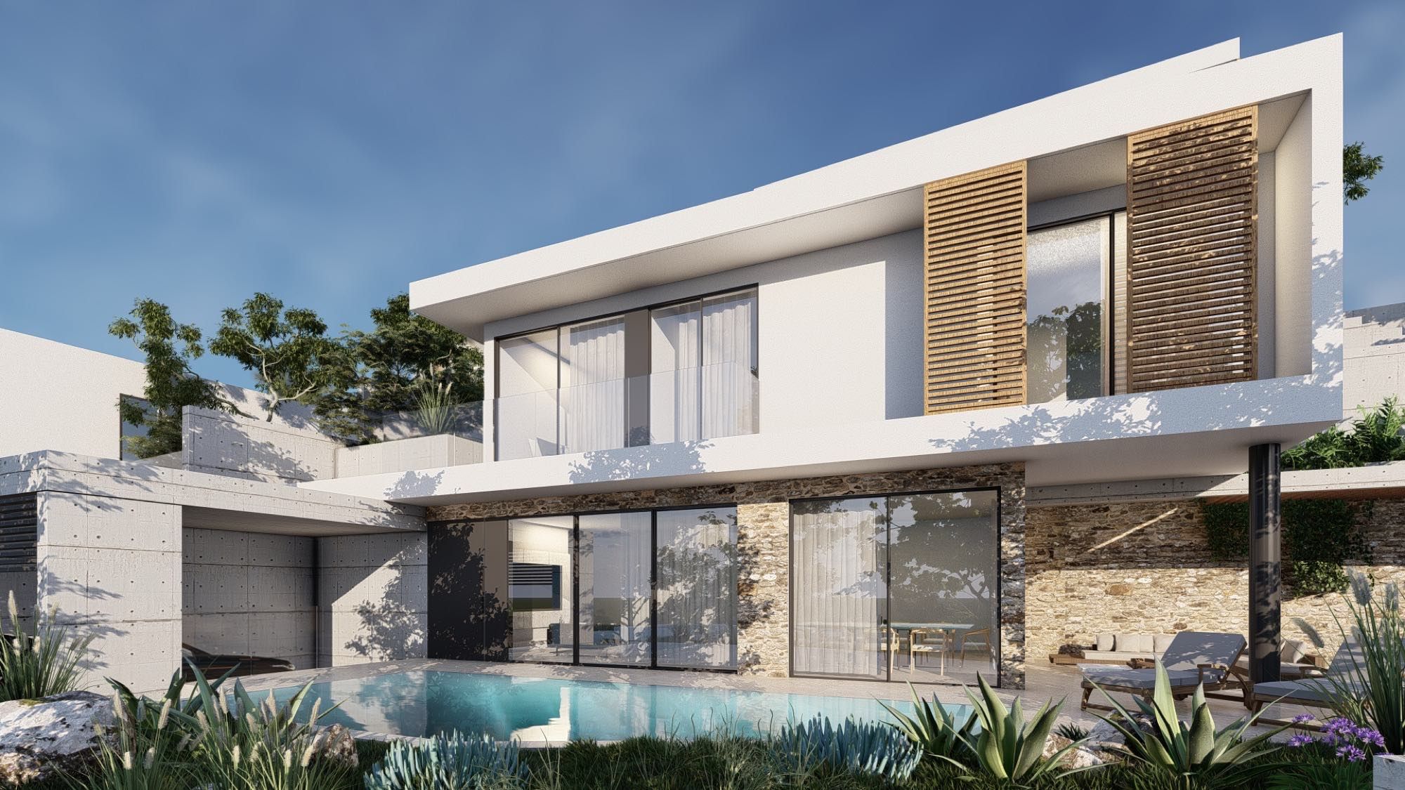Modern luxury villa with sea and city views in Paphos