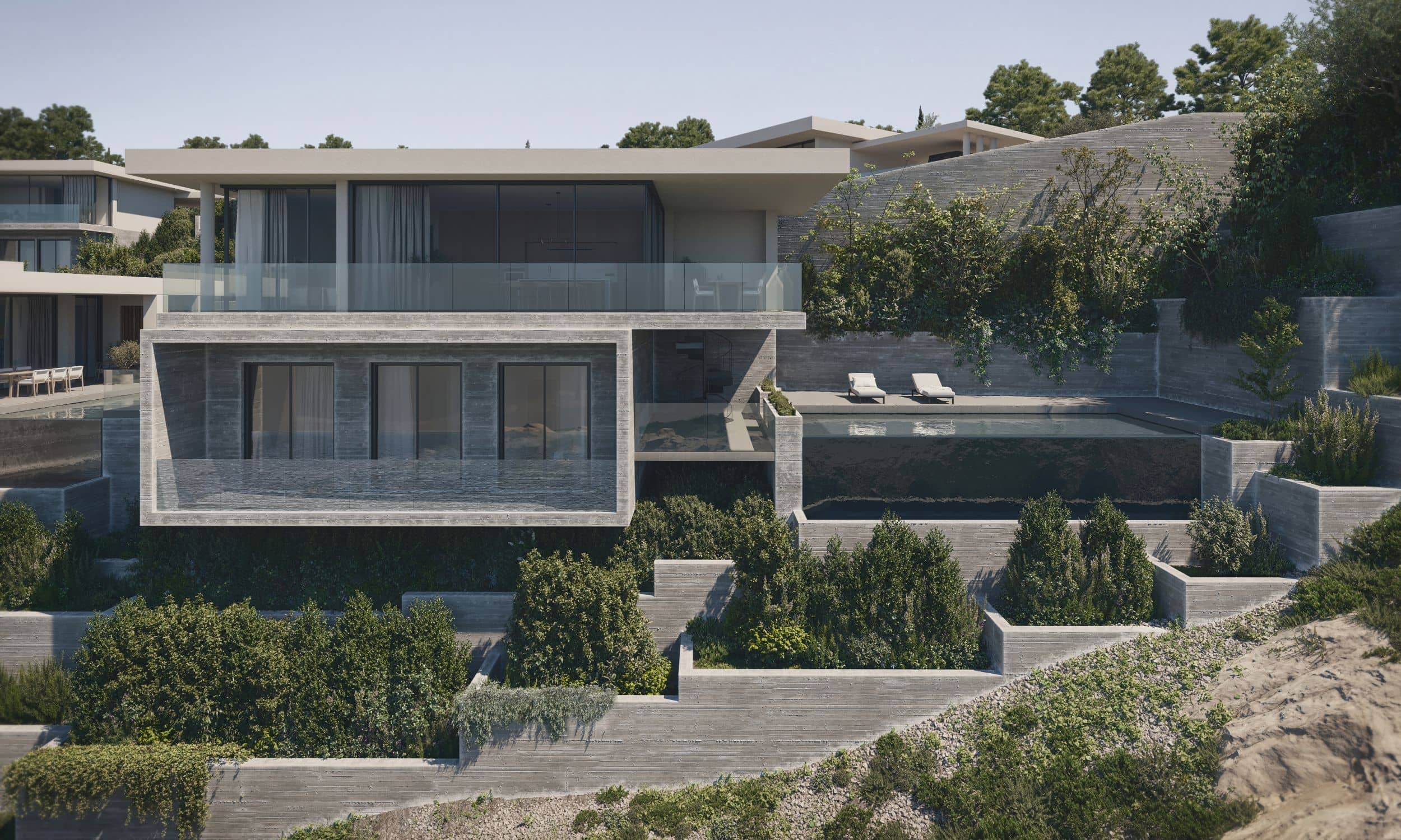 Luxury villas in Tremithousa, Paphos: Stunning views, pool & elegant design. A perfect blend of nature & sophistication for high-end buyers.