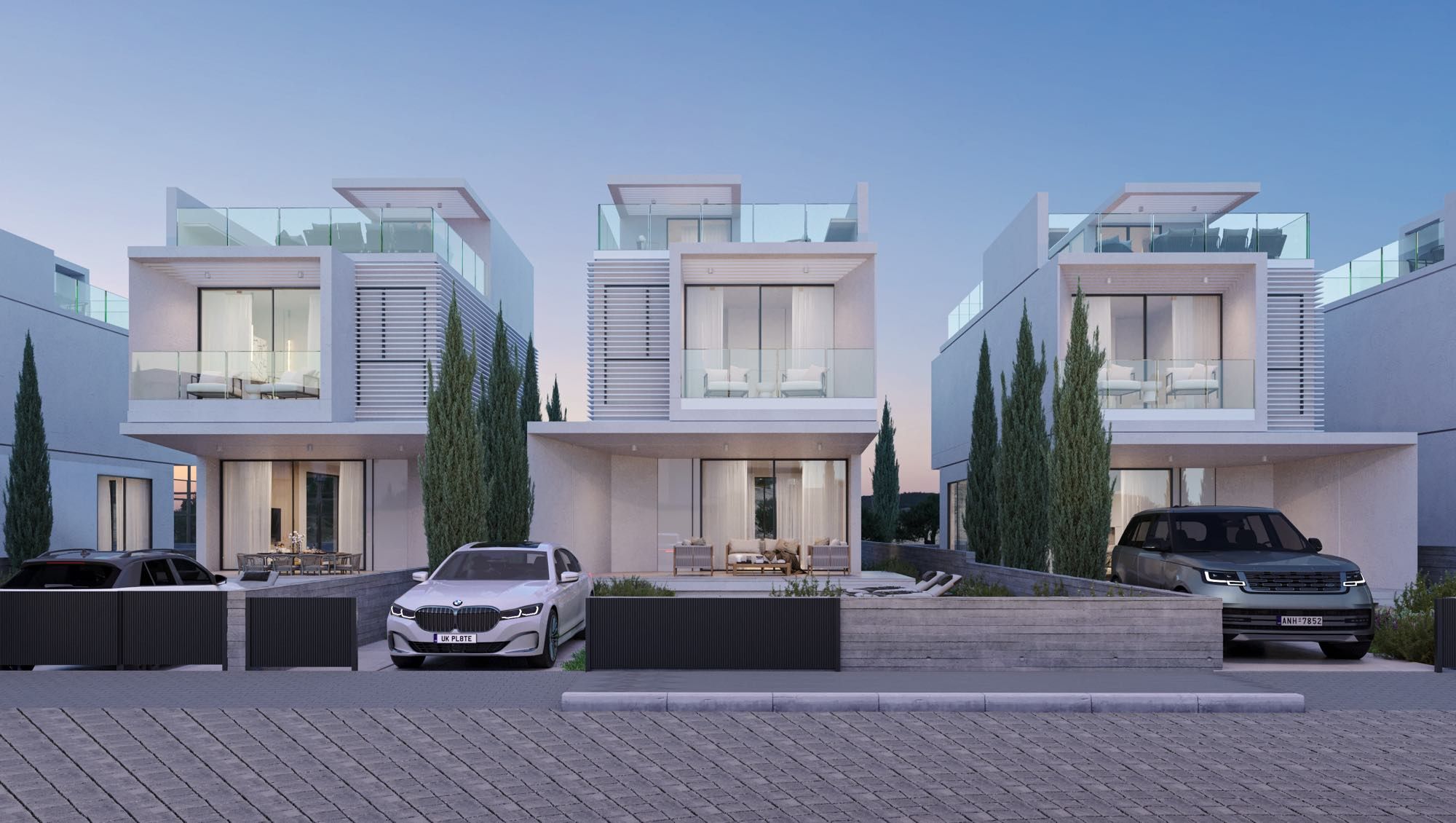 Exclusive real estate development with elegant two-story homes in Cyprus