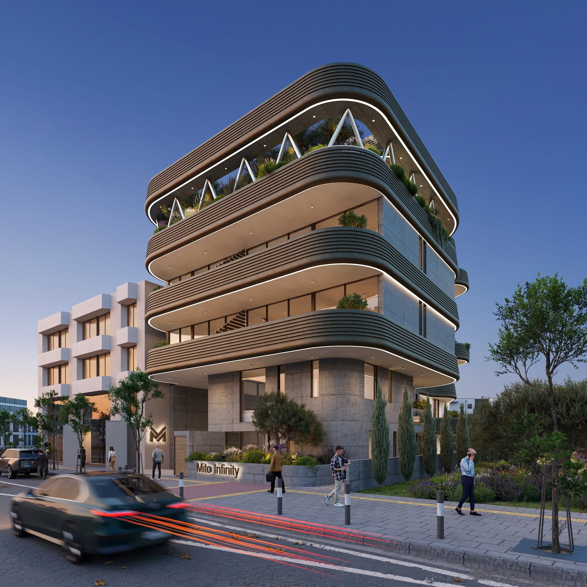 Luxury city apartment block with panoramic sea views