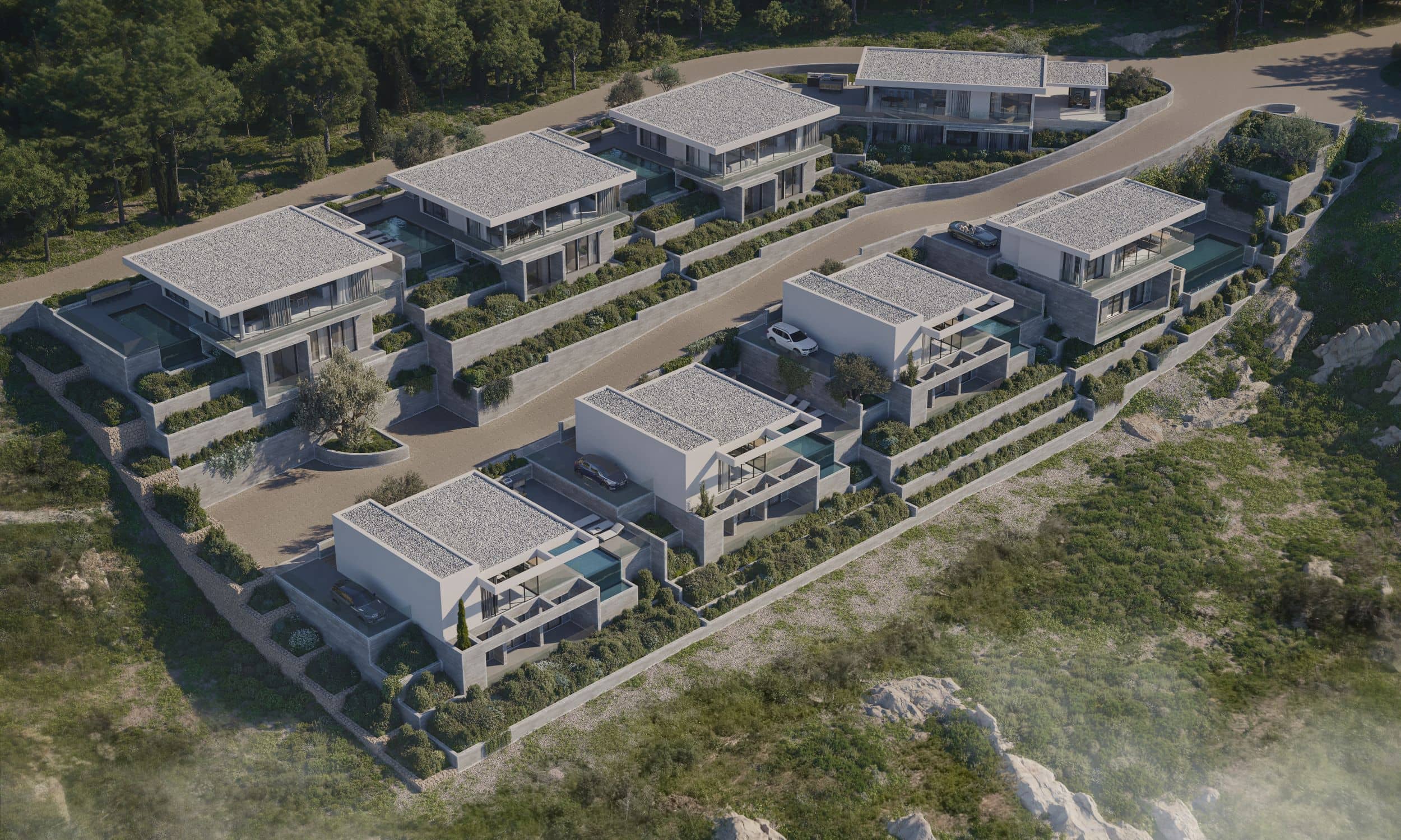 Luxury villas in Tremithousa, Paphos: Stunning views, pool & elegant design. A perfect blend of nature & sophistication for high-end buyers.