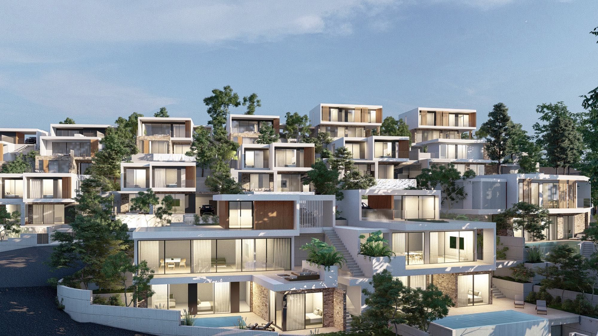 Modern luxury villa with sea and city views in Paphos