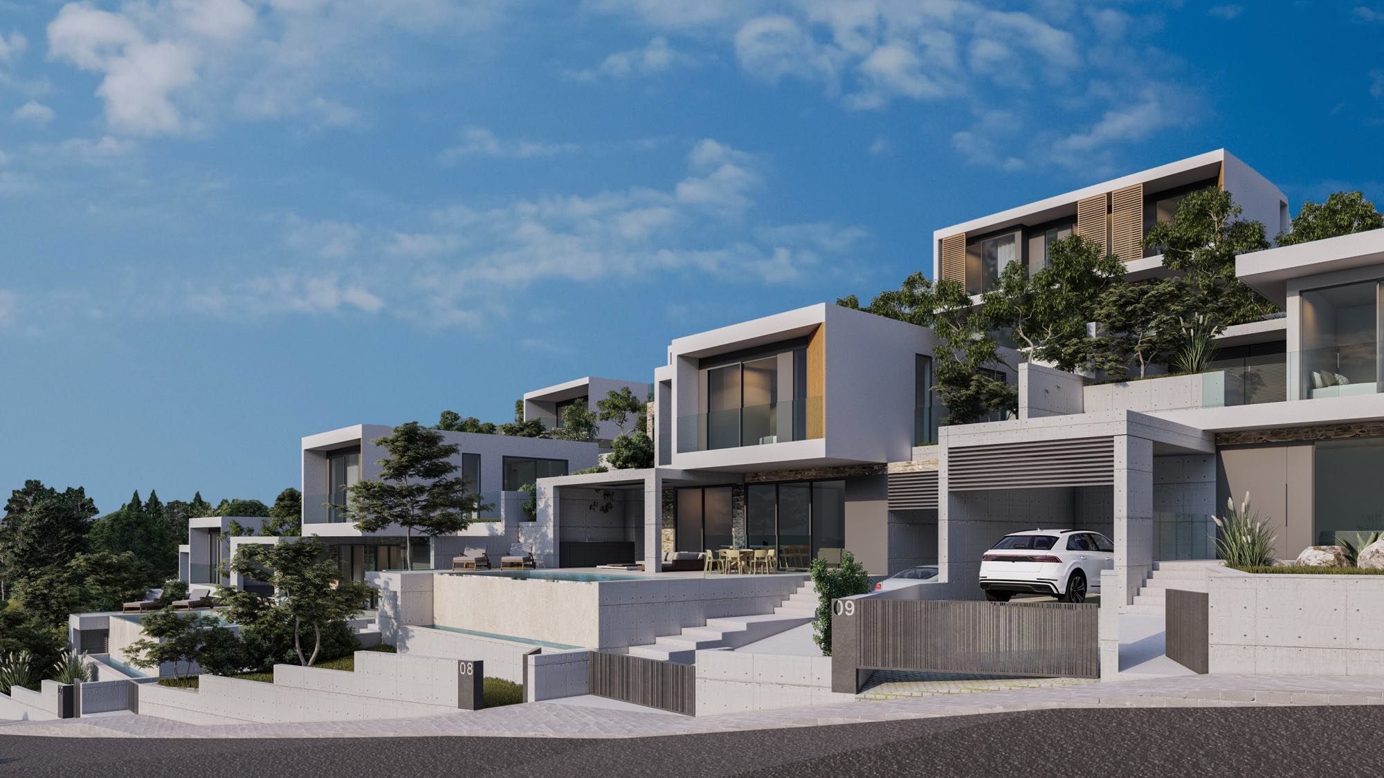 Modern luxury villa with sea and city views in Paphos