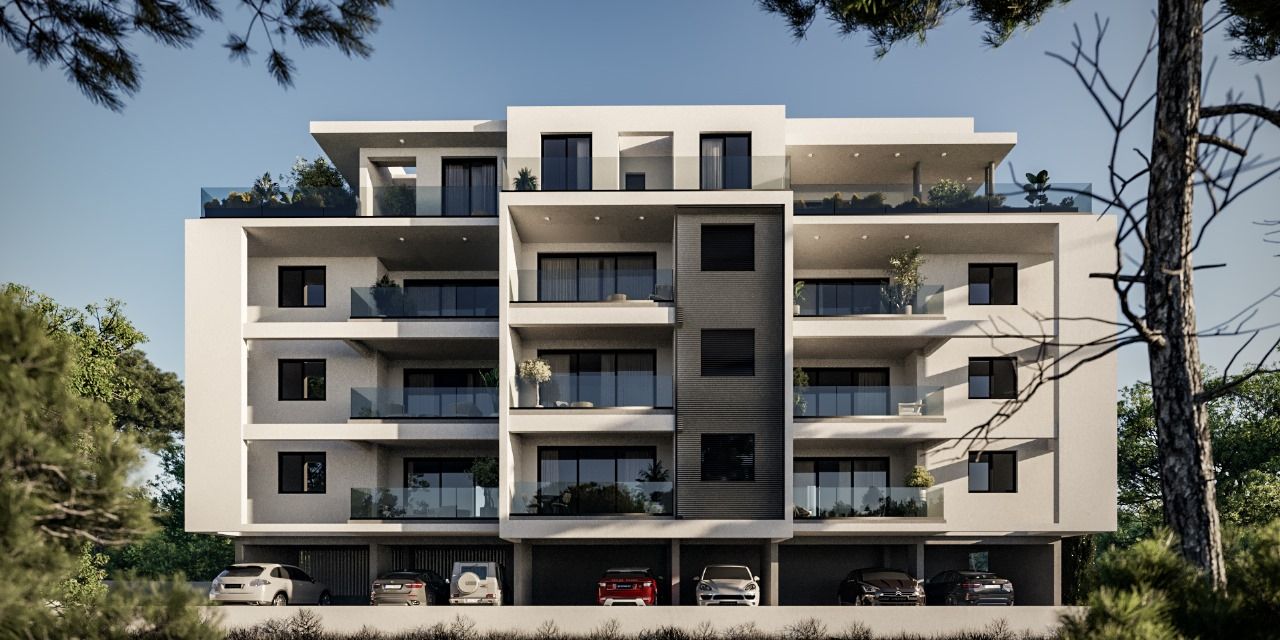 Modern apartment building Azalea in Germasogeia, Limassol near the beach