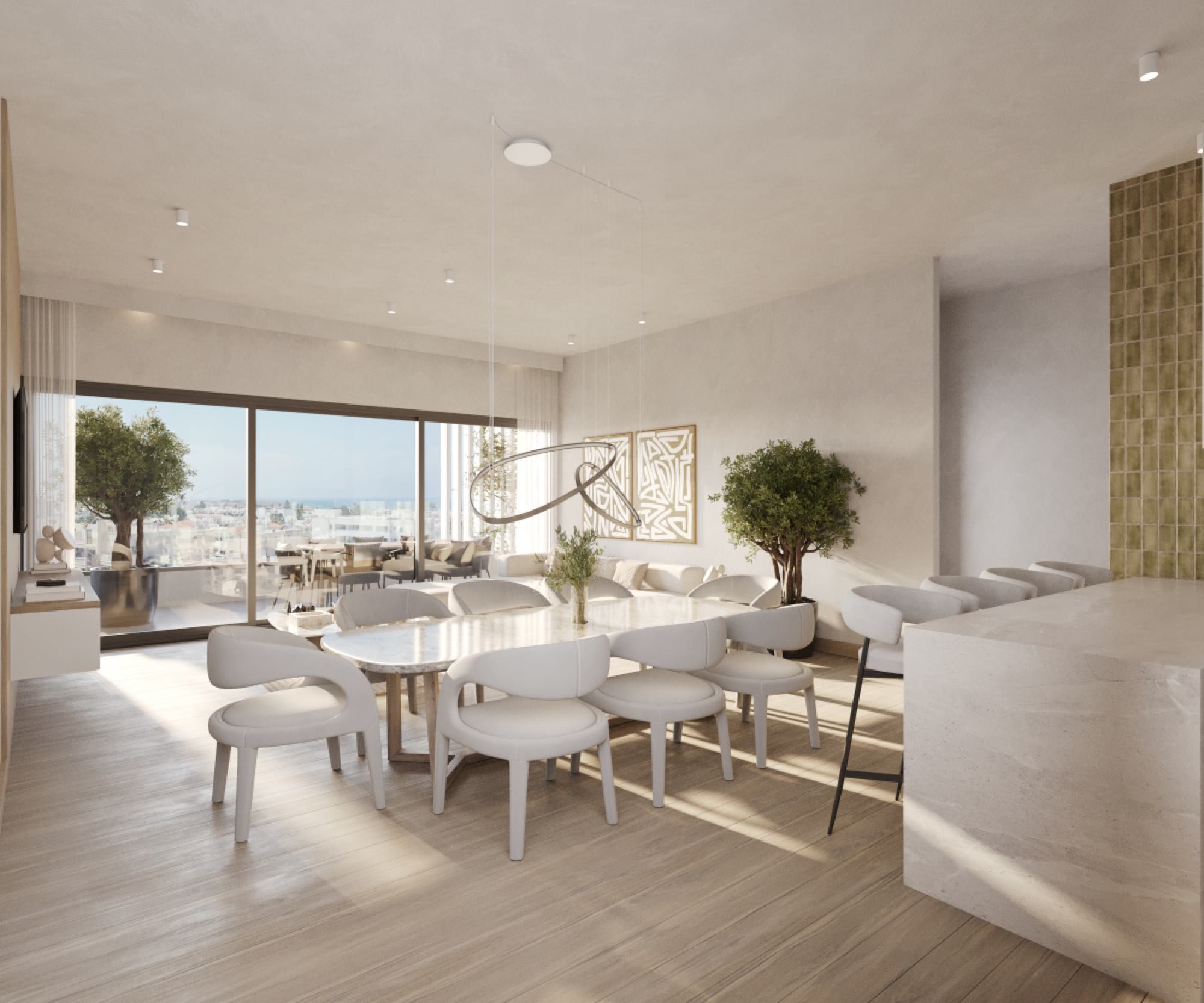 Modern low-rise residential building Dolce Apartments near Elysium Hotel in Paphos