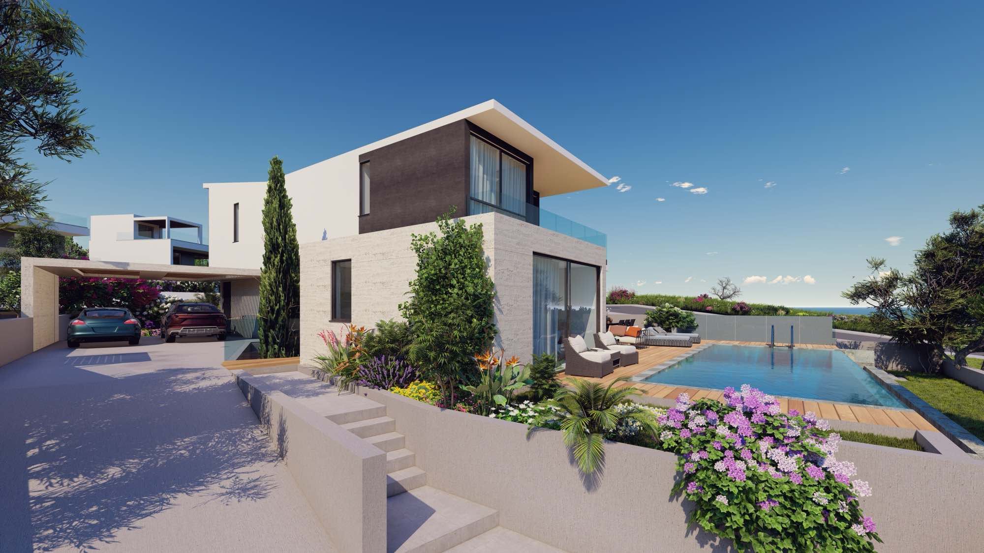 Luxury 3–5 Bedroom Pelagos Beachfront Villas for Sale in Paphos, Cyprus