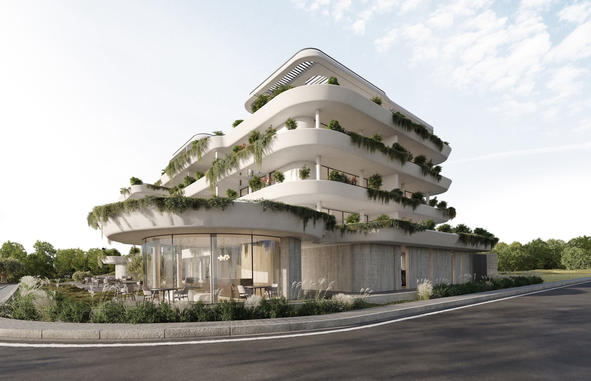 Urban living complex with pool, outdoor gym and on-site café in Paphos city center