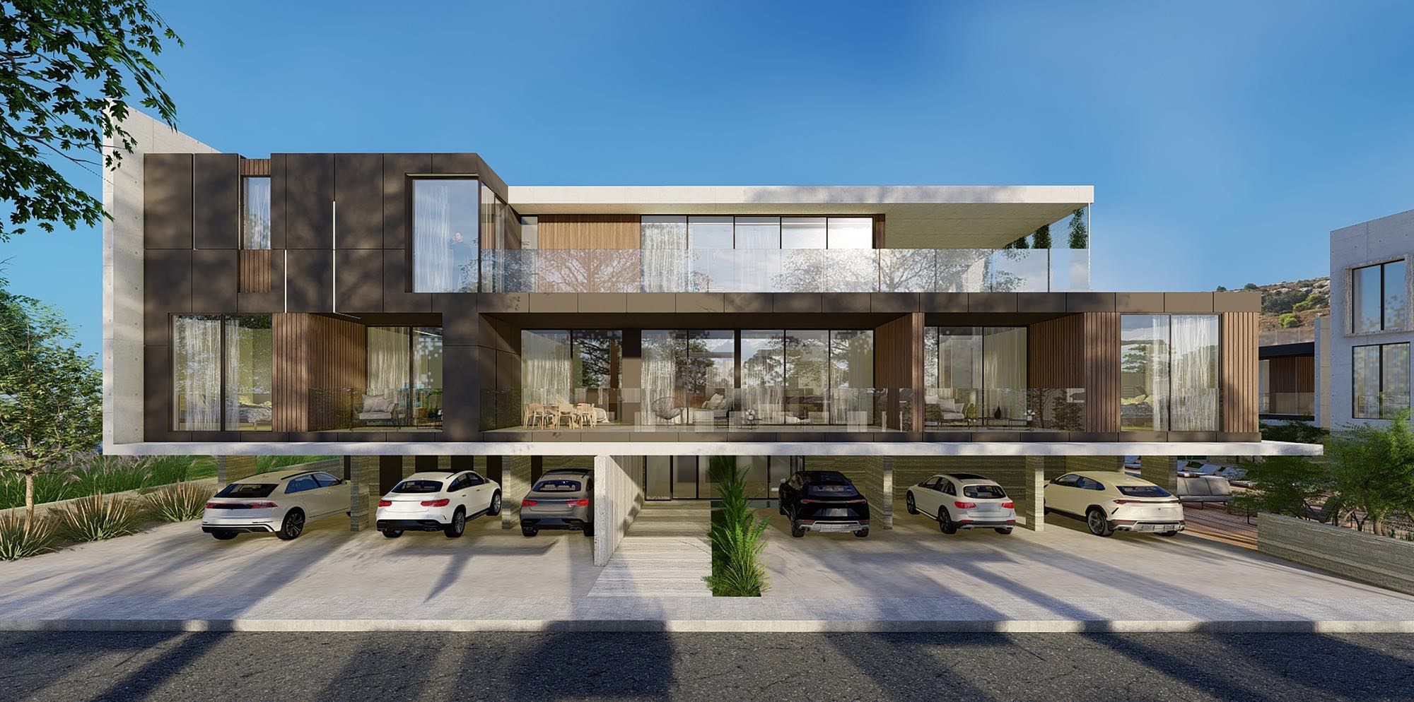 Modern seafront villa with landscaped garden and private pool in Cyprus