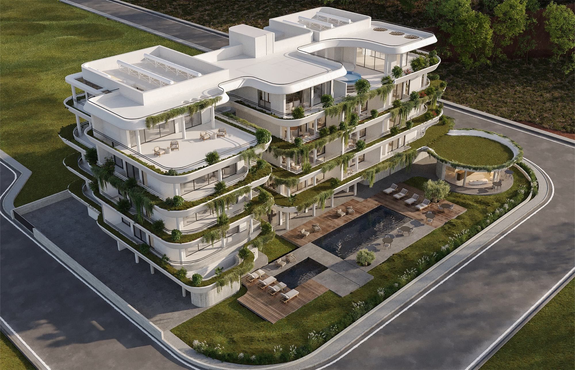 Ikaria Park modern residential building in central Paphos near King’s Avenue Mall
