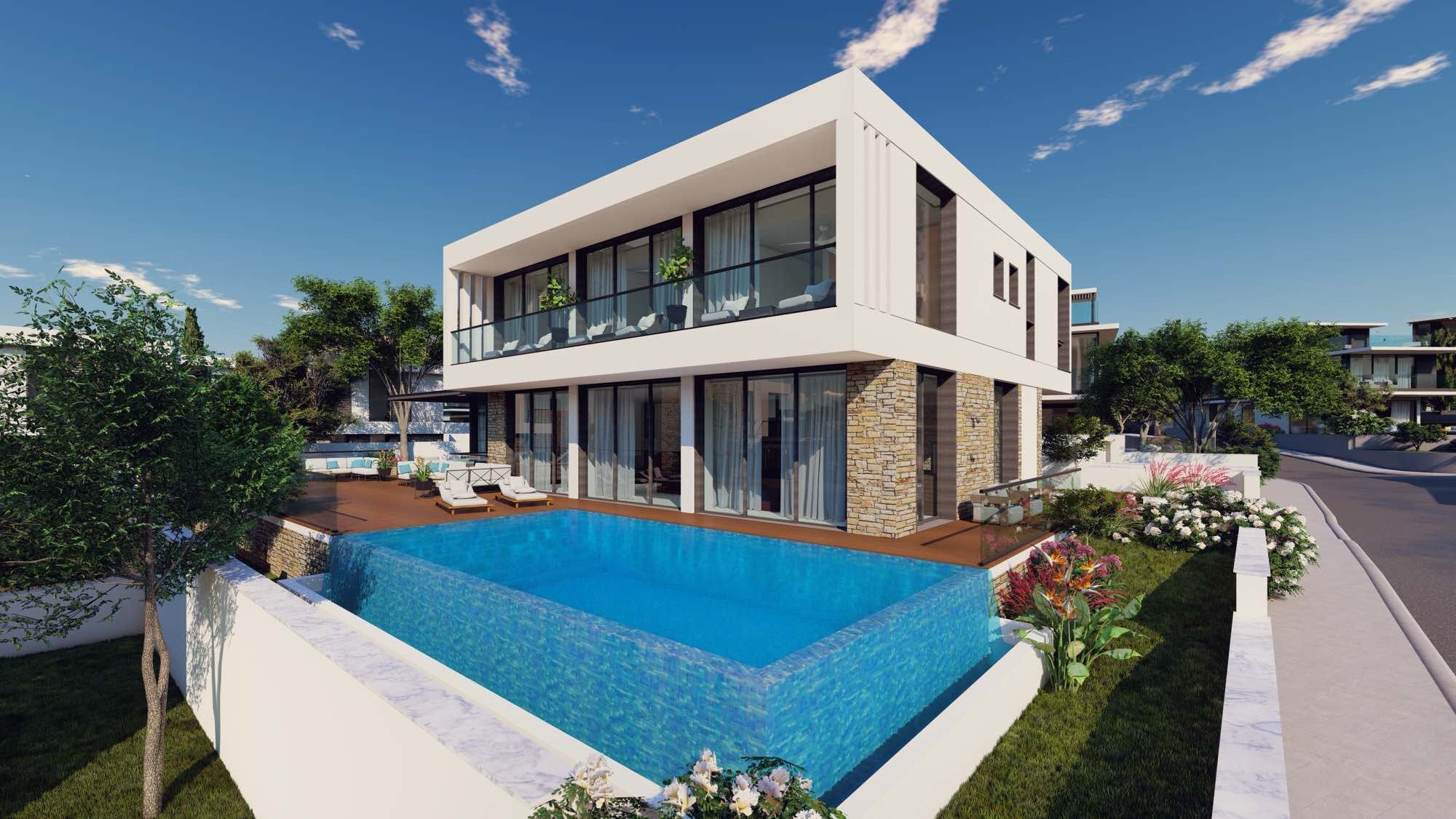 Luxury 3–5 Bedroom Pelagos Beachfront Villas for Sale in Paphos, Cyprus