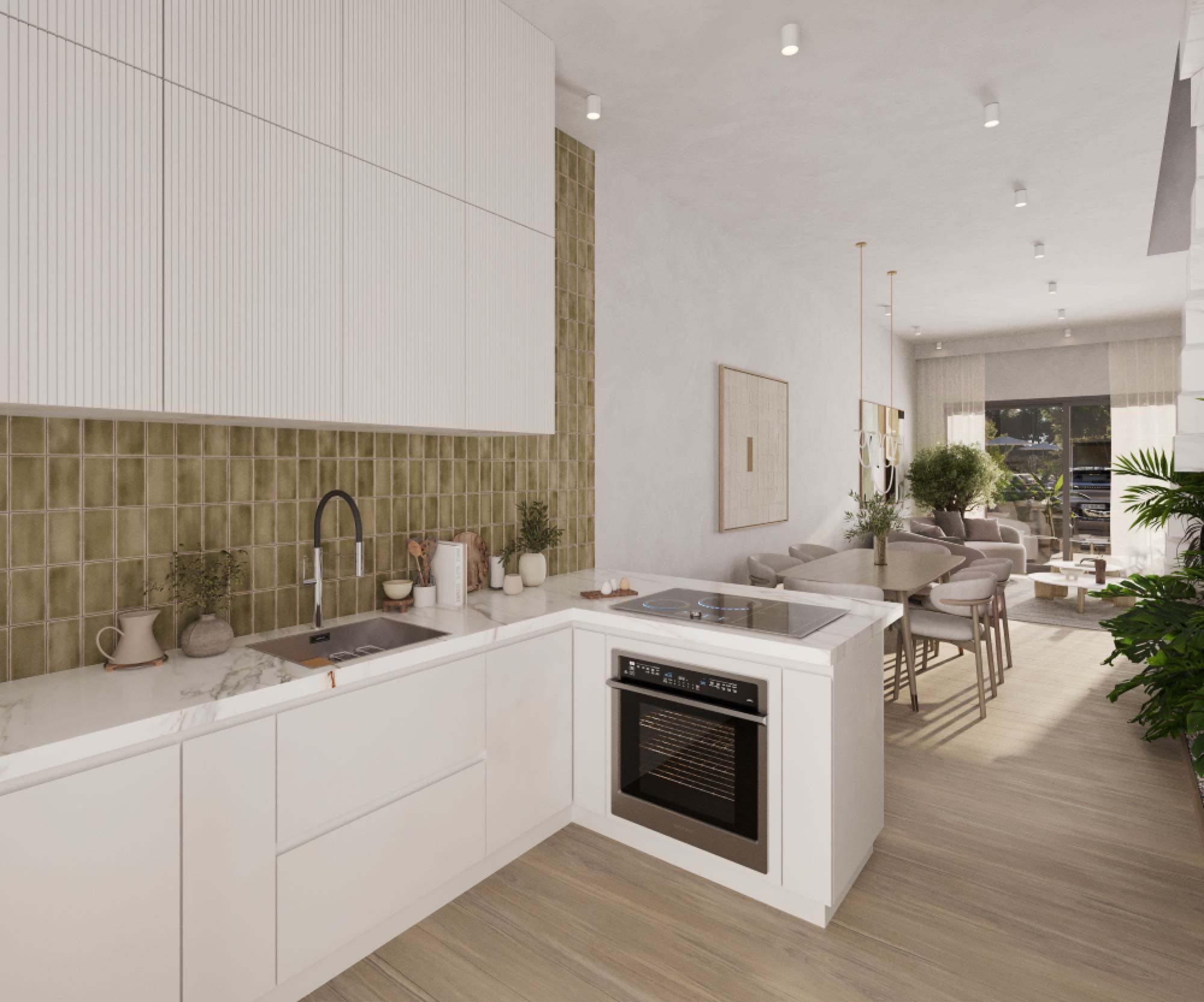 Modern low-rise residential building Dolce Apartments near Elysium Hotel in Paphos
