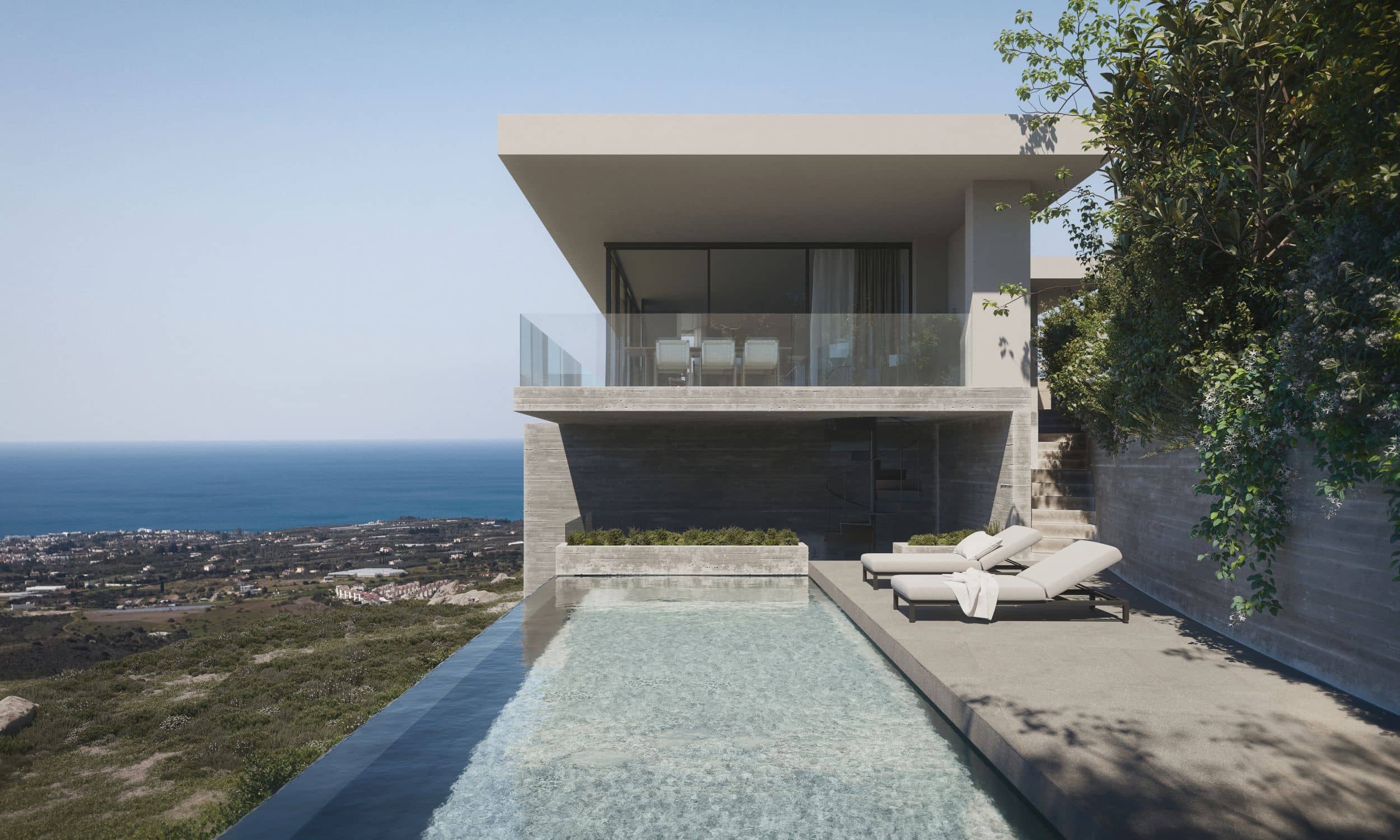 Luxury villas in Tremithousa, Paphos: Stunning views, pool & elegant design. A perfect blend of nature & sophistication for high-end buyers.