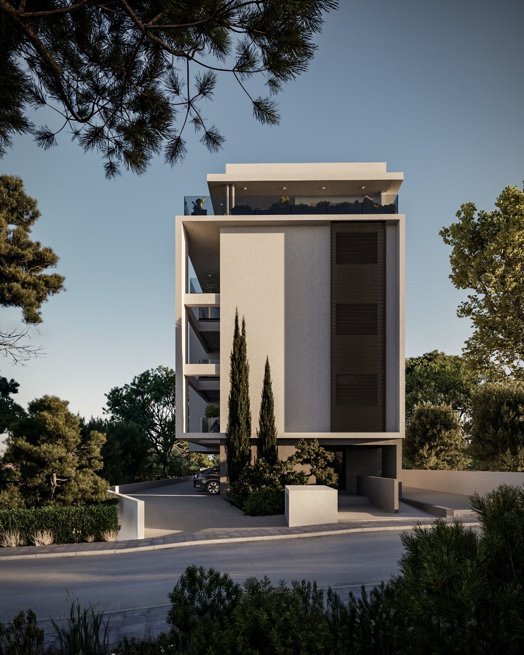 Modern apartment building Azalea in Germasogeia, Limassol near the beach