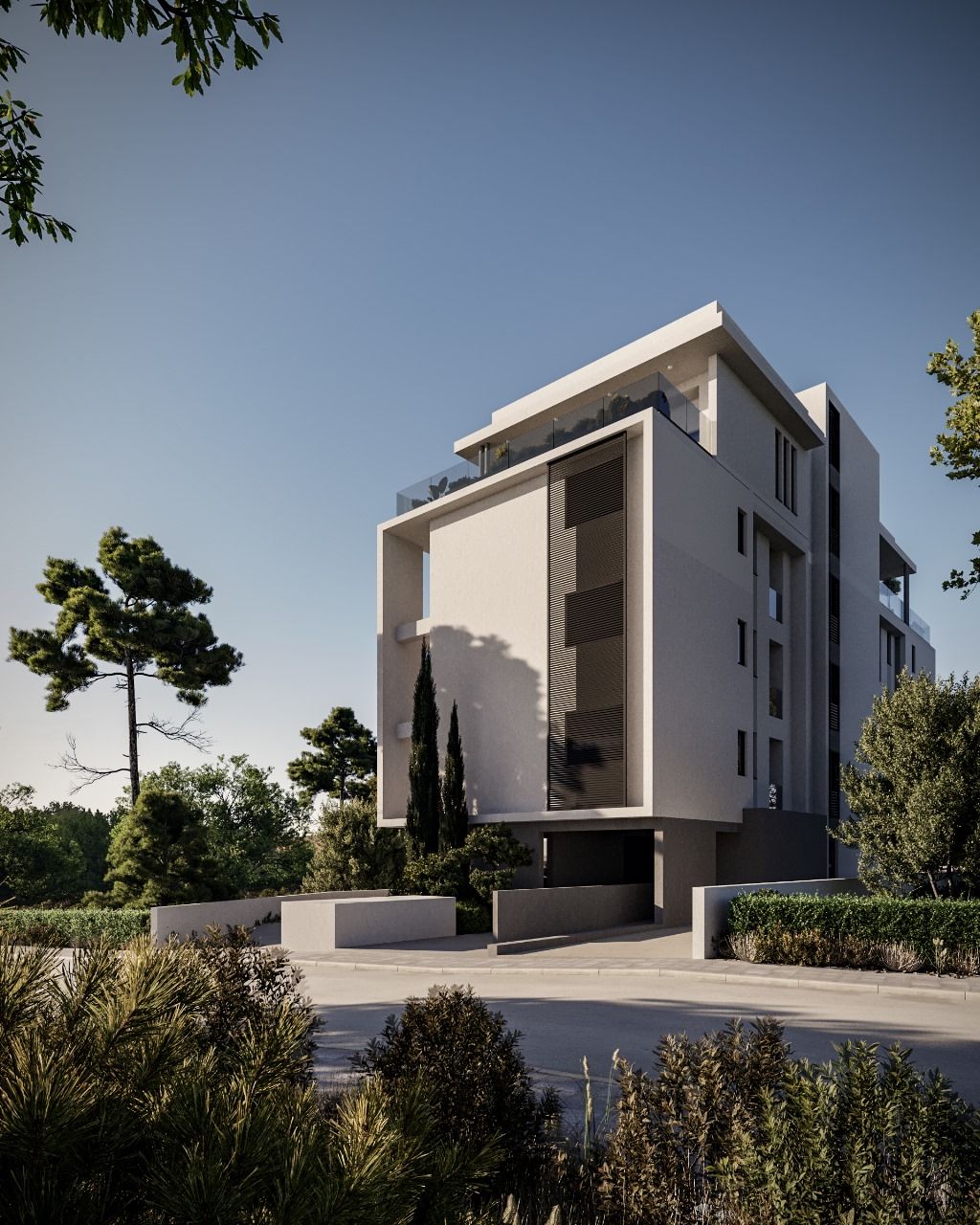 Modern apartment building Azalea in Germasogeia, Limassol near the beach