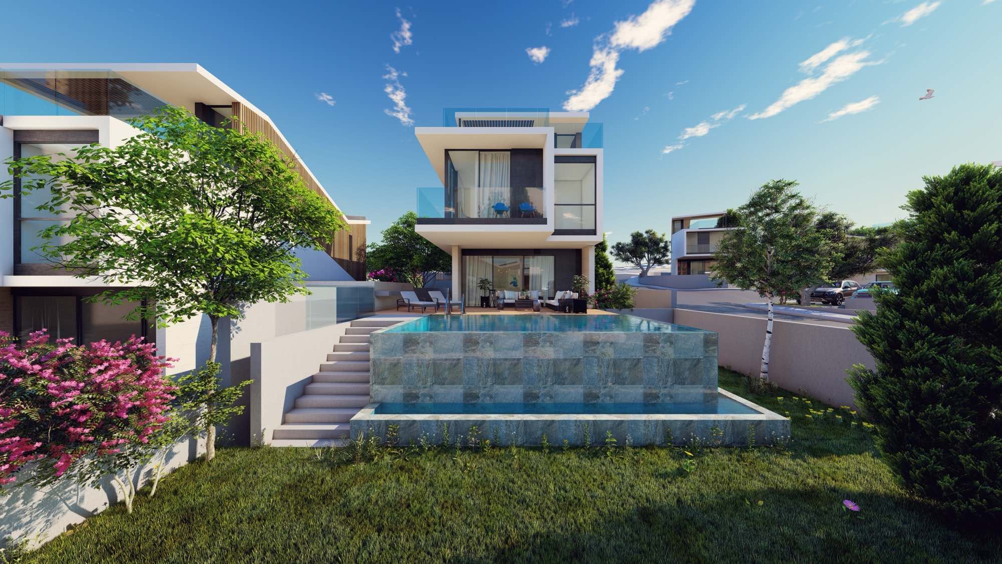 Luxury 3–5 Bedroom Pelagos Beachfront Villas for Sale in Paphos, Cyprus