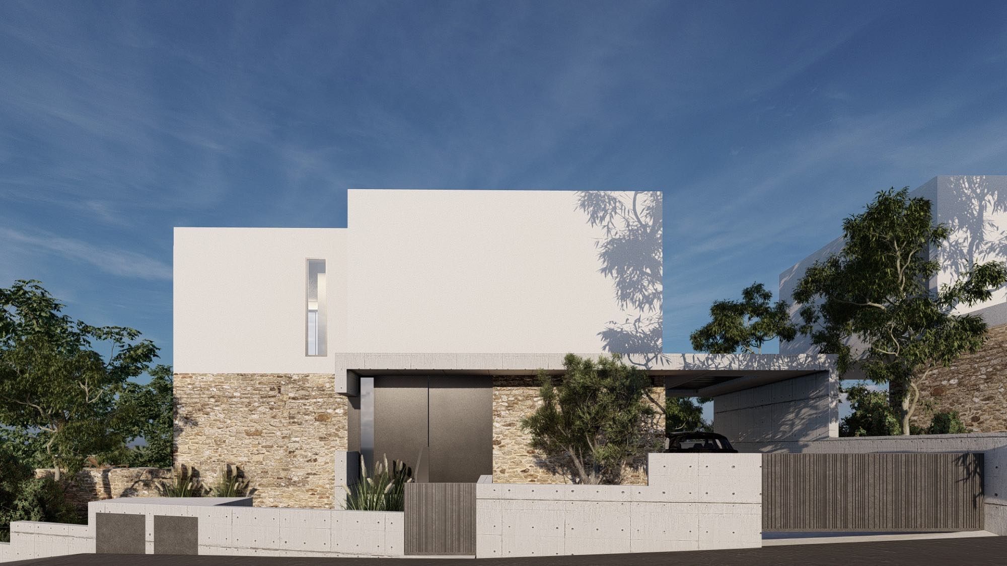 Modern luxury villa with sea and city views in Paphos, Cyprus