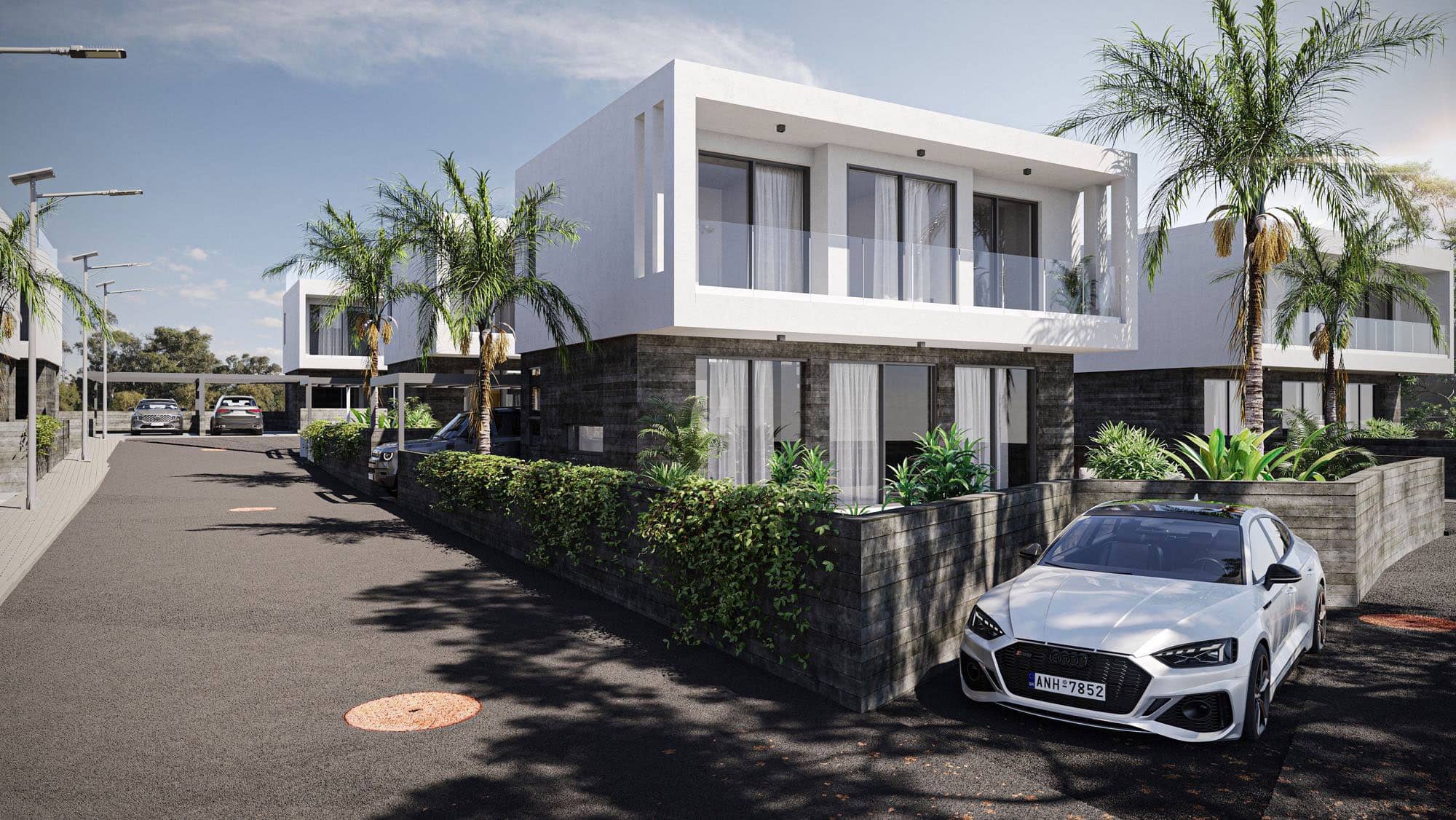 Amber Homes modern luxury villa exterior in Paphos, Cyprus
