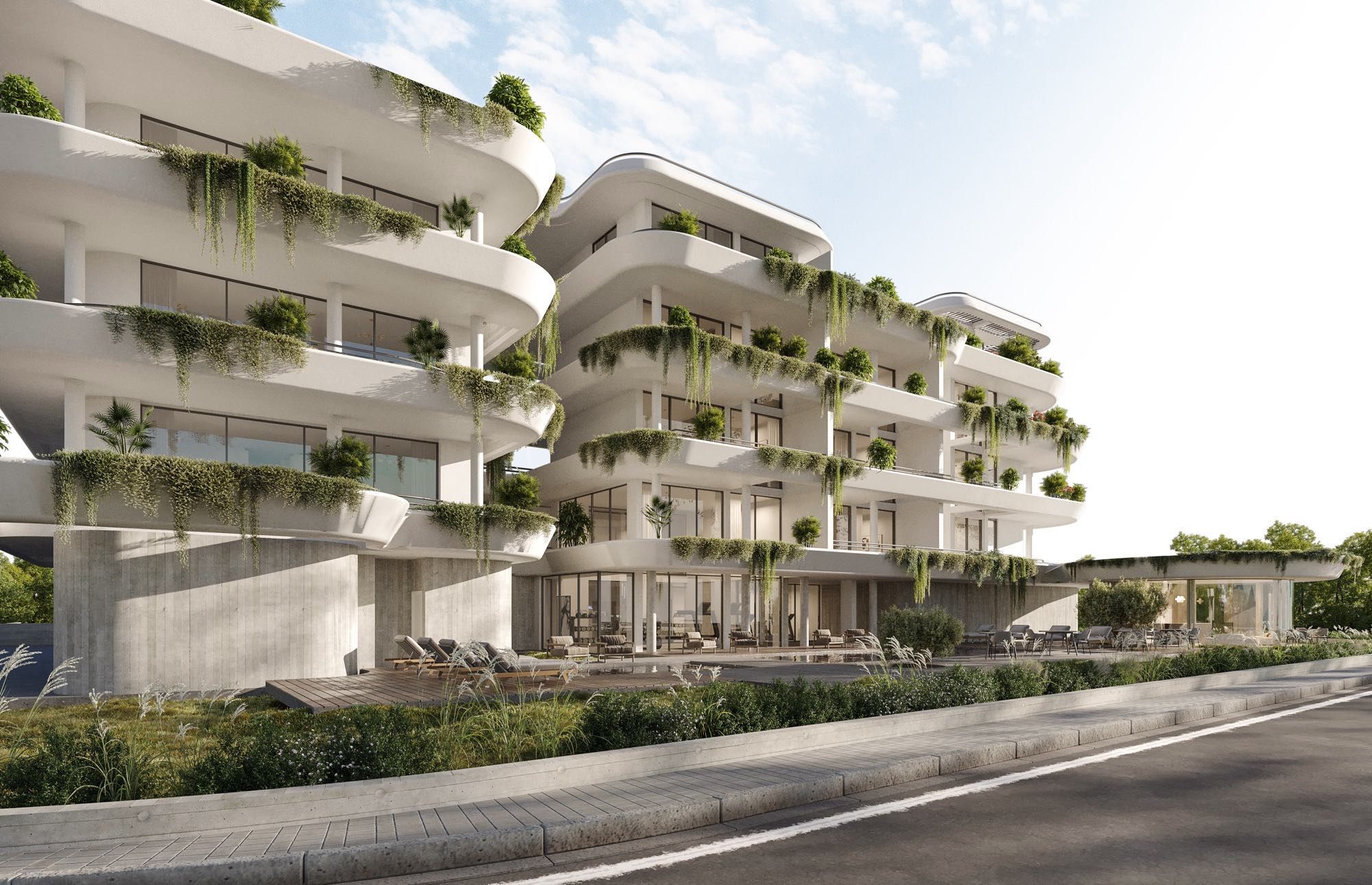 Stylish 4-level apartment block with covered parking and landscaped gardens