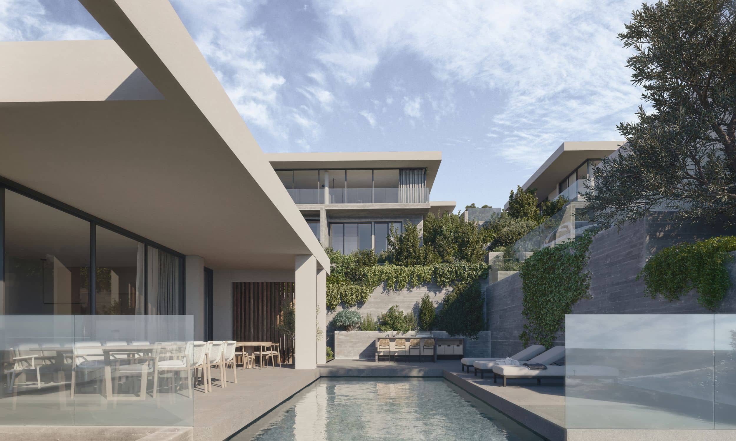 Luxury villas in Tremithousa, Paphos: Stunning views, pool & elegant design. A perfect blend of nature & sophistication for high-end buyers.