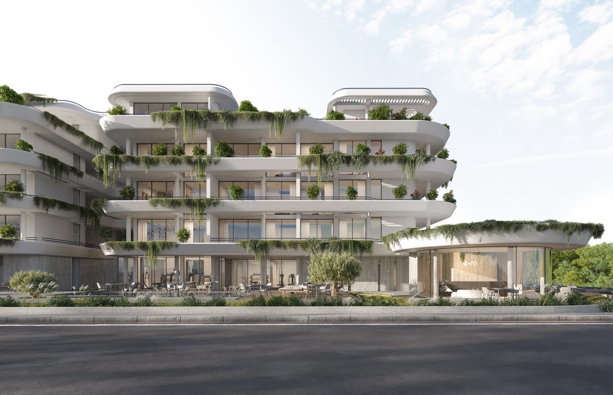 Stylish 4-level apartment block with covered parking and landscaped gardens