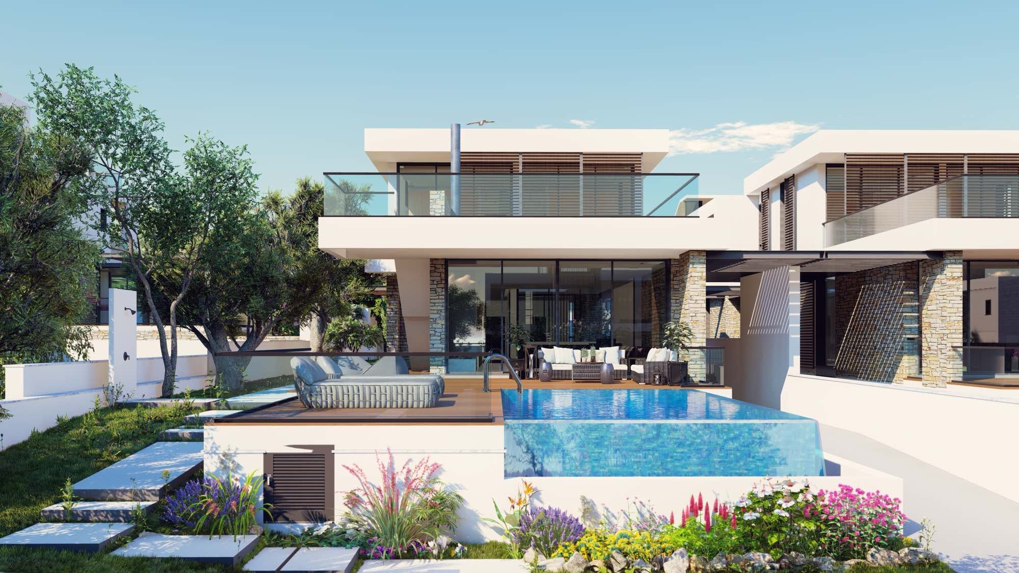 Luxury 3–5 Bedroom Pelagos Beachfront Villas for Sale in Paphos, Cyprus