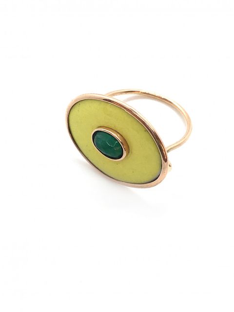 yellow and green ring