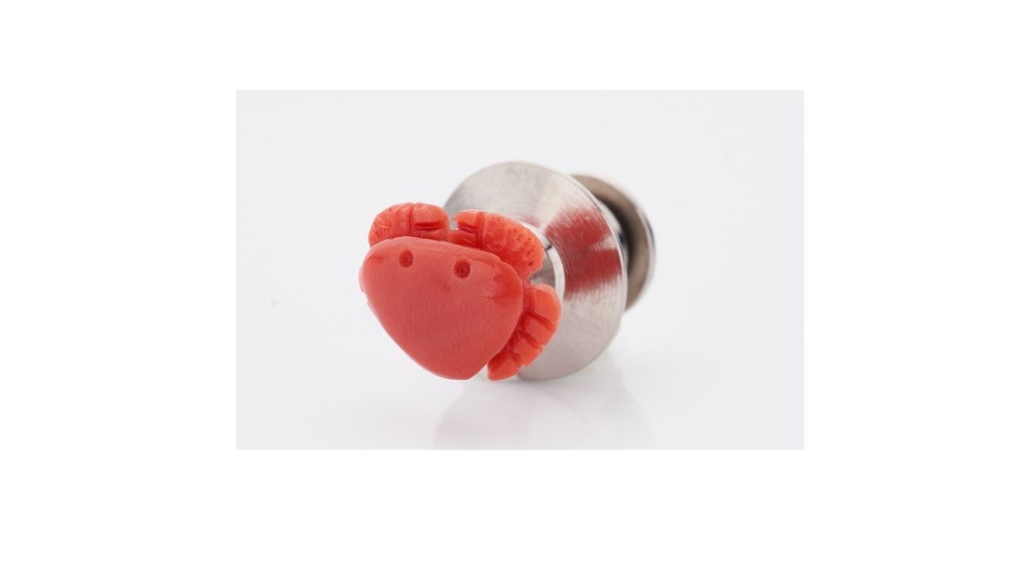 orecchino granchio corallo
