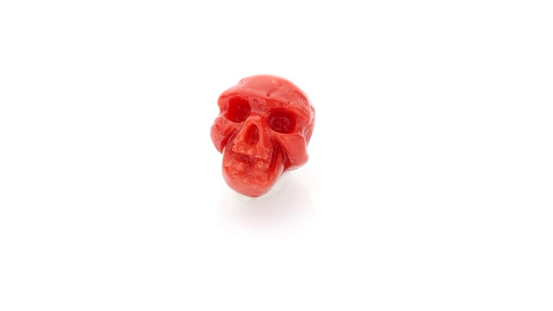 orecchino teschio corallo